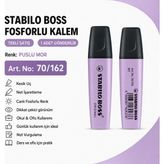 Stabilo Boss Fosforlu Kalem 1 Adet – Metin Işaretleme Kalemi - 70/162 PUSLU MOR