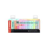 Stabilo Boss Original 2-5 mm Kesik Uç Pastel 15 Renk Fosforlu Kalem