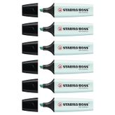 STABILO BOSS orijinal pastel fosforlu kalem, 2-5 mm eğimli uç, turkuaz, pastel, 6'lı paket