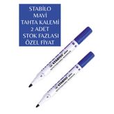 Stabilo Plein Whiteboard Marker, Mavi Tahta Kalemi, 2 Adet Set