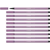 Stabilo Premium Keçeli Kalem - Pen 68-10'lu Paket - Gri Mor | 10'lu paket, gri mor