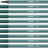 STABILO Premium keçeli kalem - STABILO Pen 68 - 10'lu paket - mavi-yeşil