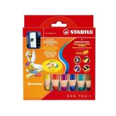 Stabilo Woody 3 in 1 6 Renk Kuru Boya+1Kalemtıraş