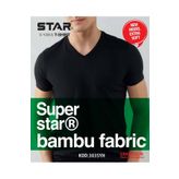 Star 3 LÜ ERKEK ORGANİK BAMBU KISAKOL V YAKA BASİC T-SHİRT