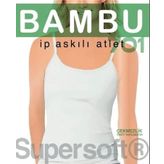 Star 701 Kadın Bambu İp Askılı Atlet - Beyaz - 2XL