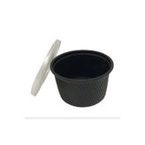 star cup Kullan At Çarşı 16 OZ ISIYA DAYANIKLI MİKRODALGAYA UYUMLU SİYAH ÇORBA KASESİ (50 ADET KASE+KAPAK)