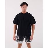 Star Erkek Oversize Basic T-Shirt - Siyah - M