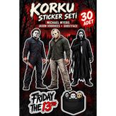 Star Figür Michael Myers Jason Voorhees Ghostface Korku Sticker Seti 30 Adet | Korku Filmi Çıkartmaları