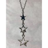 Star Yıldız 3 lü Gotik Gümüş Kolye