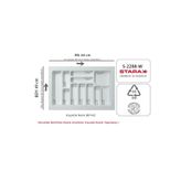 STARAX S-2288-WP ÇEKMECE İÇİ ANTİBAKTERİYEL KAŞIKLIK BEYAZ EN:64-58 D:49-40 CM ARASI KESİLİR-70LİK MODÜL