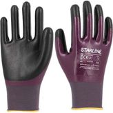 Starline E-161402 Mor Nitril Eldiven NO:9 - Siyah