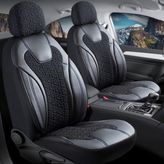Startcar Skoda Forman 2+1 Deri Detaylı Oto Koltuk Kılıfı Ön Arka Set Siyah Mavi Siena Model Scr - Siyah - Mavi