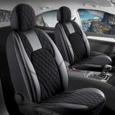 Startcar Skoda Forman Station Wagon Yarı Deri Oto Koltuk Kılıfı Ön Arka Set Chester Serisi Siyah Scr