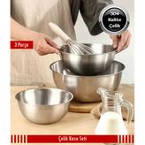 Steel & More Çelik 3 Parça Kase 16cm - 20cm - 24cm