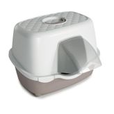 Stefanplast Tres Chic Beyaz Bej 56x54.5x39 cm Karbon Filtreli Kapalı Kedi Tuvaleti
