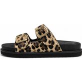 Stepmark Erma Leopar Kadın Çift Tokalı Anatomik Taban Terlik