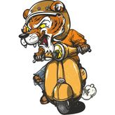 Sticker Atölyesi Vespa-Scooter Sticker - 14084 - 15 x 10 cm - Renkli