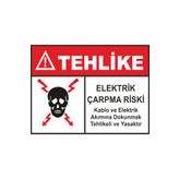 Sticker Masters Elektrik Çarpma Riski Uyarı Levhası Sticker