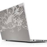 Sticker Masters Gri Floral Laptop Duvar Stickerı
