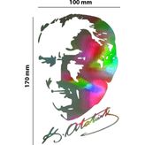 Sticker Usta Atatürk Model Hologram – Işık Vurunca Renk Değiştirir – Modifiye Dekarasyon Araç,kask Uyumlu,düz ve Prüszsüz Yüzeyler Için (Meristeed Gri 26 x 45 cm 9504000005042-26x45