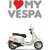 Sticker Usta I Love My Vespa Sticker Vespamı Seviyorum Motosiklet Kask Su Geçirmez Etiket Çıkartma Sticker 00376 - Gri - 20x11 Cm