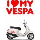 Sticker Usta I Love My Vespa Sticker Vespamı Seviyorum Motosiklet Kask Su Geçirmez Etiket Çıkartma Sticker 00376 - Kırmızı - 8x4 Cm