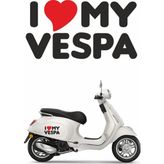 Sticker Usta I Love My Vespa Sticker Vespamı Seviyorum Motosiklet Kask Su Geçirmez Etiket Çıkartma Sticker 00376 - Siyah - 25x13 Cm