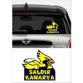 Sticker Usta Saldır Kanarya Fenerbahçe Araba Oto Motosiklet Sticker 02080 - 18x16,5 Cm - Renkli