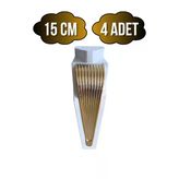 Stil 15Cm Plastik Ayak Mobilya Masa Ve Dolap Ayağı(15Cm)(Beyaz - Altın) Beyaz 15Cm 15Cm - 4 Adet