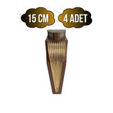 Stil 15Cm Plastik Ayak Mobilya Masa Ve Dolap Ayağı(15Cm)(Kahverengi - Altın) Kahverengi 15Cm 15Cm - 4 Adet