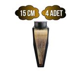 Stil 15Cm Plastik Ayak Mobilya Masa Ve Dolap Ayağı(15Cm)(Siyah - Altın) Siyah 15Cm 15Cm - 4 Adet