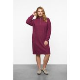 Stil Diva Fermuarlı Yumoş Elbise - Bordo - 48