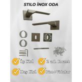 Stilo INOX Kare Rozetli Kapı Kolu Lüks Oda Kapı Kolu