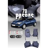 Stiloto Renault Megane 3 (2009-2016) 7d Deri Havuzlu Oto Paspas | Tam Koruma,araca Özel Kesim & Hızlı Montaj - Gri