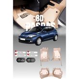 Stiloto Renault Megane 3 (2009-2016) 8d Deri Havuzlu Oto Paspas | Tam Koruma,araca Özel Kesim & Hızlı Montaj - Bej