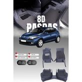 Stiloto Renault Megane 3 (2009-2016) 8d Deri Havuzlu Oto Paspas | Tam Koruma,araca Özel Kesim & Hızlı Montaj - Gri