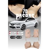 Stiloto Renault Megane 4 (2016-2025) 7d Deri Havuzlu Oto Paspas | Tam Koruma,araca Özel & Hızlı Montaj - Bej