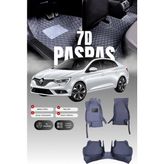 Stiloto Renault Megane 4 (2016-2025) 7d Deri Havuzlu Oto Paspas | Tam Koruma,araca Özel & Hızlı Montaj - Gri