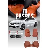 Stiloto Renault Megane 4 (2016-2025) 7d Deri Havuzlu Oto Paspas | Tam Koruma,araca Özel & Hızlı Montaj - Taba