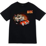 stonedfame Ac-Dc Baskılı T-Shirt - Siyah