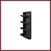 Storeşahin Kaser 9015 Antrasıt 4lu Kılıtlı Metal Ayakkabılık SHN0720 - Antrasit