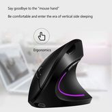 Str Store Ergonomik Dikey Kablosuz Mouse, 2.4 Ghz USB Alıcı ve Bluetooth Bağlantılı, Type-C Şarjlı, 6 Tuşlu, Ayarlanabilir Dpı, Windows Mac Linux Uyumlu | 7043 Siyah - 00-Siyah - Beyaz