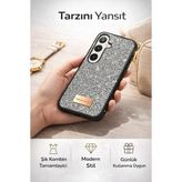 Str Store Samsung Galaxy S26 Ultra ile Uyumlu Parlak Simli Telefon Bright Kılıfı Boncuk Işlemeli Şık Tasarım Darbe Emici Kenarlar Tam Koruma Sağlayan Kaymaz Kapak Galaxy S26 Ultra Için Kılıf Siyah - 0-Kahverengi