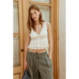 Stradivarius Dantel peplum askılı bluz