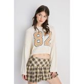 Stradivarius Numara detaylı crop triko kazak