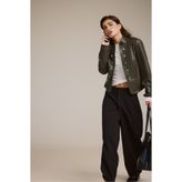 Stradivarius Suni deri, işlemeli düğmeli blazer ceket
