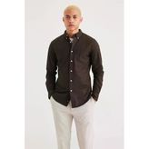 Stretch Oxford Slim Gömlek Beige Beige S