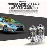 STS Oto Aksesuar Honda Civic V-Tec 2 Mercek LED Xenon Uzun - Kısa Tek Renk Beyaz - 00-Beyaz - 1