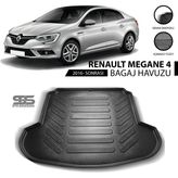 STS Oto Aksesuar Renault Megane 4 Sedan 2016 ve Sonrası Uyumlu Bagaj Havuzu - Karbon