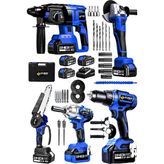 Sturdy Usta Seti Kömürsüz Akülü 5li Set 2-26 Şarjlı Hilti -Taşlama-Şarjlı Somun Sıkma -ŞARZLI Darbeli Matkap -Dal Budama Testere 3 Akülü